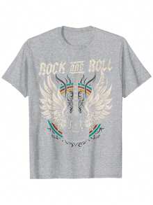Rock And Roll Guitar Vintage ROCK Music T-Shirt - Black - View 7