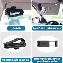 Sun Visor Phone Holder For Car Multifunctional 360° Rotating Sun Visor Cell Phone Holder - Black - View 8