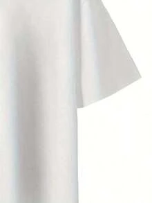1 pieza de camiseta de cuello redondo de talla, camiseta blanca con estampado floral Nana para mujer, ropa casual de verano - Estilo vintage urbano, camiseta unisex de algodón suelto de manga corta y cuello redondo. - Blanco - Ver 4