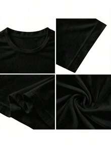Camiseta Gráfica "El Arte Está en Todas Partes" - Camiseta de Cuello Redondo Suave y Transpirable, Ligera y Cómoda para Uso Casual de Verano, Estampado de Letras Negras sobre Fondo Blanco, Declaración de Moda Artística - Camiseta de Algodón Casual para Uso Diario, Excelente Relación Calidad-Precio, Camiseta Ligera de Verano, Atuendo de Año Nuevo para Mujer, Camiseta Y2k, Camiseta Versátil, Camiseta Vintage de los 90s - Negro - Ver 5