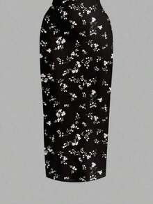 Vestido camisero de longitud completa ajustado con estampado de cerezas, adecuado para el verano - Multicolor 5 - Ver 3