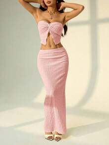 Conjunto de dos piezas para mujer para uso diario - Rosa - Ver 6
