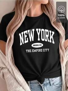 CAMISETA EDICIÓN URBANA PARA MUJER 100% NUEVA YORK BROOKLYN - Negro - Ver 6