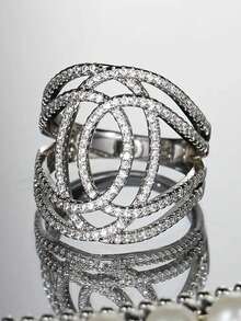 1 buc. Inel elegant cu zirconiu cubic, potrivit pentru femei, ideal pentru nunți, logodne, petreceri aniversare, cadou de Ziua Îndrăgostiților - 1# - Vizualizare 3