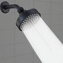 Tatukiko ABS Shower Head Round High Pressure Shower Head 4 In 1 Water Outlet Nozzle High Flow Matte Black Rain Shower Head For Luxury Shower Experience Even At Low Water Pressure - Top Spray - View 9