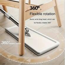 1 Set Household Cleaning Mop And Bucket Set With 2 Mop Cloths, Hand-Free Wash Flat Mop, Dust Removal Mop With Bucket, Wet And Dry Cleaning Mop For Tile Marble Wooden Floor, Household Cleaning Supplies Tool Christmas Thanksgiving Holiday Home Daily Cleaning Gift - C - Xem 8