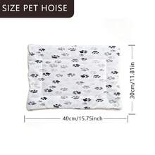 1pc Soft Pet Bed Cushion, Washable Paw Print Design, Suitable For Small/Medium/Large Dogs, Reversible Dog Crate Mat, Cat Bed, 4-Season Use - Multicolor - View 9