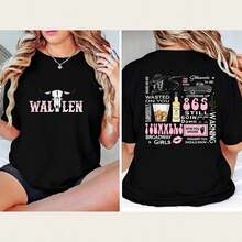 Camiseta de música country, camiseta de concierto, camisetas de vaquera, diseño gráfico floral rockero, regalo vintage para ella, camiseta de banda, camiseta de banda genial para mujer - Estilo - Ver 1