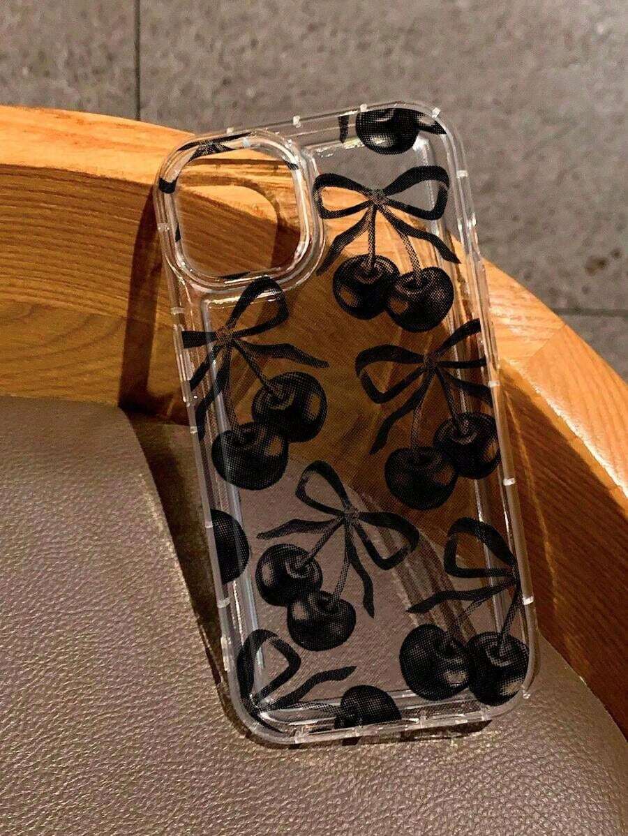 Funda transparente con estampado de lazo de cereza compatible con iPhone 13/11/17/17pro/16/14/15/15pro/15 Plus/15 Promax/7plus/8plus/X/Xs Max/Xr/11pro/12pro/13pro/14pro/12mini/13mini/11promax/12promax/13promax/14promax/14plus/17pro Max/17Air/6/6s Plus/7/8/16Pro/16plus/16promax/Se2/17promax y compatible con Samsung Galaxy/A54/A14/A12/A13/A15/A32/A33/A24/A52S/S20/S21/S22/S23/S24/S23Plus/S24ultra/S25/A15/A33/A23 - Multicolor 3 - Ver 1