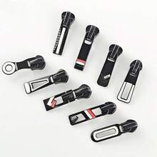 3pcs/6pcs #5 Nylon Metal Resin Zipper Pulls, Black Painted Zipper Sliders For Clothing, Bags, Luggage - Zipper Pulls - View 4
