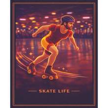 Skate Life Notebook: Roller Skating Lined Notebook - Initial - View 2