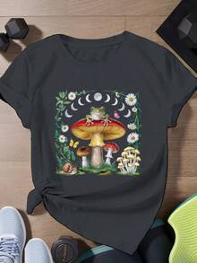 Camiseta Deportiva de Manga Corta para Mujer Froguna camiseta estampada muy distintiva / estilo unisex / adecuada tanto para hombres como para mujeres / resistente a las arrugas / transpirable - Negro - Ver 7