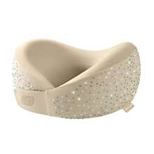 Shining Rhinestone Neck Pillow For Traveling, Memory Foam Bling Diamond Travel Neck Pillow For Airplane Travel Pillow For Flight Headrest Sleep, Portable Plane Accessories - Beige - View 9