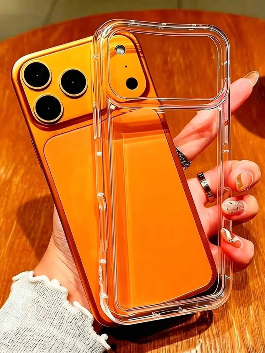 1pc - Translucent Soft Rubber Phone Protective Case, Compatible With IPhone 17 Pro Max/17 Air/17/16 Pro Max/16/15/14 Plus/13/12/11 Pro/XS Max/16e/X/XR/7/8 Plus/SE2, Shockproof Protective Case, Phone Accessories, Compatible With Phone - Clear - View 1