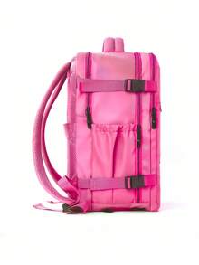 Unisex Travel Backpack Business/Commute/Vacation/Travel/College Use Multi-Layer Laptop Backpack - Hot Pink - View 5