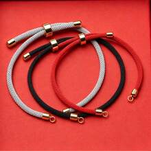 1pc Colorful Lucky DIY Bracelet, Braided Double-Loop Bracelet Accessory Suitable For Connector, Pendant, Bracelet - Multicolor - View 2