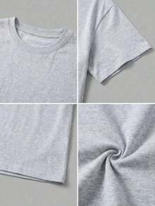 Camiseta Casual de Manga Corta para Mujer con Estampado de Rosas y la Frase "Rooted In Christ" para Vacaciones de Verano |    Ropa, Camisetas de Verano para Mujer, Camiseta Casual de Talla Grande - Albaricoque - Ver 9