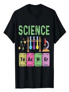Camiseta para profesor de ciencias, tabla periódica, profesor de química, humorística y divertida, regalo para el Día del Maestro, camiseta con dise?o atractivo, uniforme escolar - Negro - Ver 1