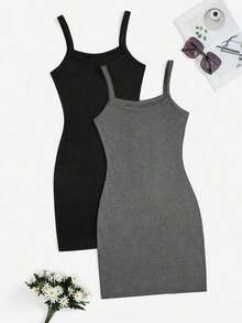vestidos ajustado de unicolor casuales sin hombros para mujer, aptos para ir al trabajo, exterior, compras - Multicolor 4 - Ver 1