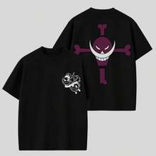 Camiseta Oversized One Piece Ace Anime Manga Moda Geek - Blanco - Ver 7
