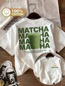 Top de verano para mujer, moderno e informal, con estampado de doble cara, diseño fácil, estampado de taza de matcha, camiseta de manga corta pura con cuello redondo - Blanco - Ver 7