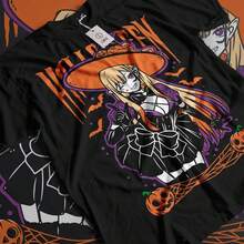 Camiseta de anime My Cosplay Darling, camiseta con estampado de manga M1ARIN Waifu, top de algodón holgado de verano para hombres y mujeres, camiseta unisex de algodón grueso de 220 g, suave y transpirable con excelente elasticidad, agradable para la piel y cómoda para usar todo el día. Diseño clásico y casual fácil de combinar, ideal para salidas diarias, ropa urbana, deportes, citas y reuniones informales durante todo el año. - Negro - Ver 1