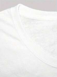 FashionNEW New Women's T-Shirt, 1-Pack, Soft Pure Cotton T-Shirt With Butterfly, Star, And Tulip Design - Comfortable And Loose Fit, Short Sleeves, Crew Neck, Geometric Design, Machine Washable, Casual Style, Suitable For All Seasons. | Women's Stretch T-Shirt - Unisex Vintage Urban Style, Loose Fit, Pure Cotton, Short Sleeve, Crew Neck - 白色 - 查看 3
