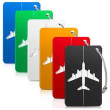 6/8pcs Aluminum Alloy Luggage Tags Set High Quality Design With Secure Steel Loop Sturdy & Stylish Perfect For Easy IdentificationNeeds - Multicolor - View 2