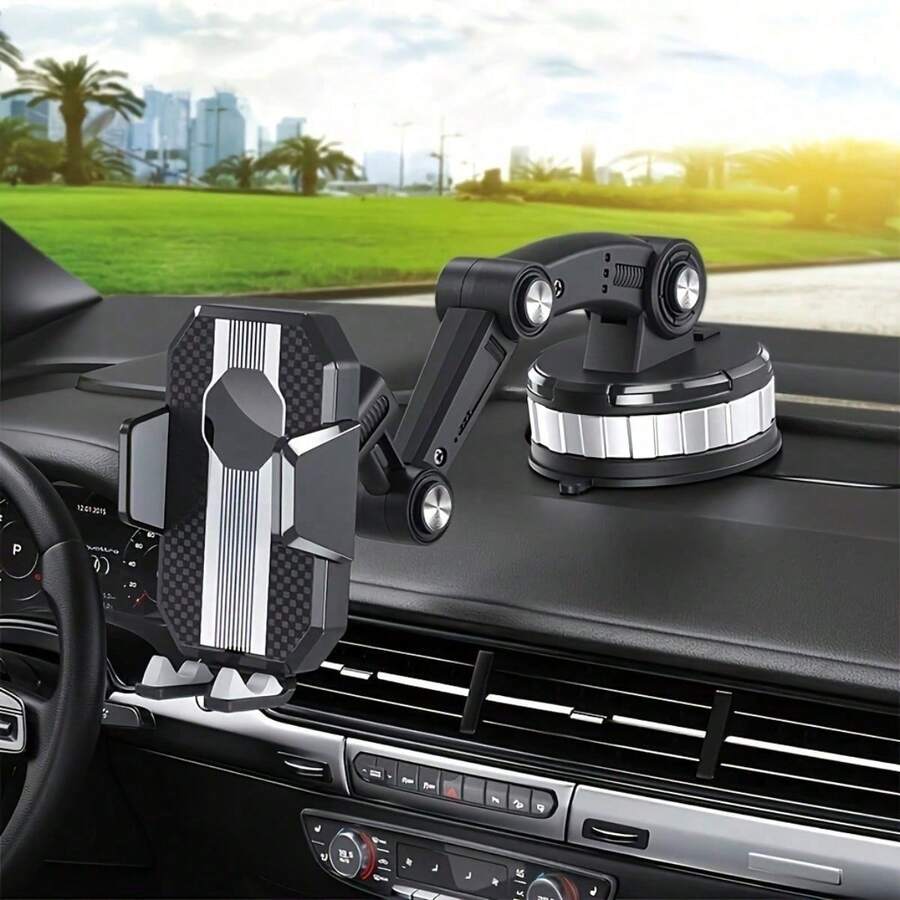 Giá đỡ điện thoại trên xe hơi màu đen, bật lên nhanh chóng với giác hút mạnh mẽ, giá đỡ điện thoại đa năng cho xe tải.