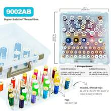ArtBin Thread Box- Super Satchel Storage Container with Two Removable Trays for Thread spools 9002AB - Transparente - Ver 3