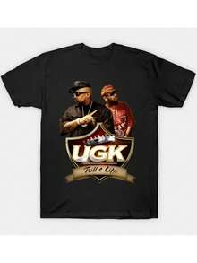 Unisex Short-Sleeved T-Shirt - Ugk Simple T 180g Shirt, Men's T-Shirts, , Women's, Romwe Men, Boho Chic, Gifts For Teachers, Women's T-Shirt, Curvy Outfits For Men, Y2K - 黑色 - 查看 1