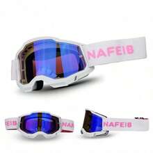 Riding Equipment, Off-Road Riding Goggles, Motorcycle Goggles, Off-Road Motorcycle Goggles, Skiing Goggles, Riding Goggles, Adult Men's And Women's Outdoor Windproof Climbing Goggles, Skiing Equipment, Snowmobile Goggles, 1 Pair - C10 Gọng đen/Gương giả đỏ - Xem 11