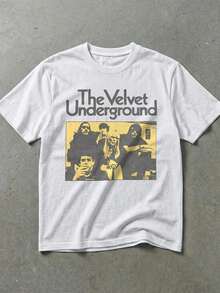 Camiseta unisex de rock Velvet Underground - Camiseta con estampado icónico, cuello redondo casual, para amantes de la música, con fotos icónicas, A, y una camiseta de colección - Blanco - Ver 1