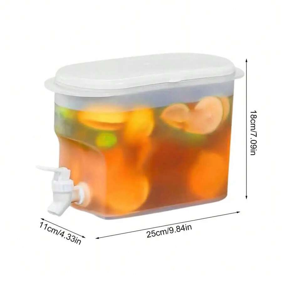 2.8L Large Capacity Cold Water Pitcher With Tap, Beverage Dispenser, Refrigerator Water Container, Ideal For Summer Parties - White - View 1