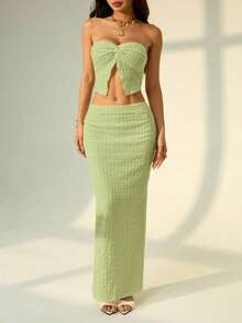 Conjunto de dos piezas para mujer para uso diario - Verde - Ver 4