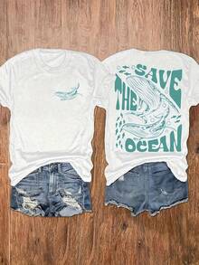 Women's T-Shirt For Spring And Summer - 白色 - 查看 1