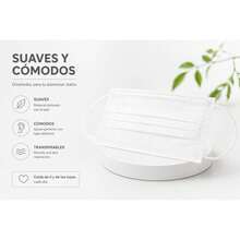 TTP Three-Layer White Face Masks For Adults, Box Of 50. - A - View 1