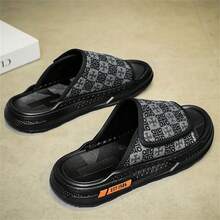 Sandal Selop Nyaman Bersol Lembut yang Modis, Sandal Mule Slip-On, Cocok untuk Jalan-jalan di Pantai Luar Ruangan Musim Panas, Sepatu Pasangan Unisex - Hitam - View 5