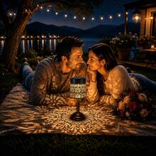 1pc Solar Mandala Peony LED Table Lamp, IP44 Waterproof Metal Outdoor Garden Pathway Decor Light - Multiple Specifications - View 4