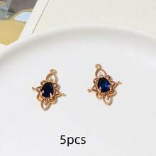 5pcs Colorful Zirconia Lace Edged Pendant, Vintage Style DIY Jewelry Findings For Bracelet, Necklace, Earrings - Multicolor - View 9