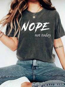 Camiseta Casual Estampada de Manga Corta Nope Pas WLND - Blanco - Ver 1