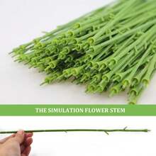 10/20/50pcs Artificial Rose Stems Plastic Green Floral Stems For Flower Arrangement, Bouquet, Wedding Decoration - Green - View 6