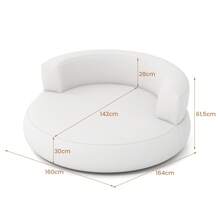 GOFLAME Blow Up Lounge Chair Inflatable Sofa For Living Room Study Bedroom Office Air Couch With Wide Armrests - White - View 3