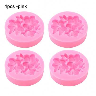 Bộ 4 khuôn silicon hình hoa 3D - Thích hợp để làm nến, xà phòng, nhựa và thạch cao | Bộ khuôn hoa cho các dự án thủ công và trang trí