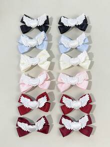 Set de 2 pinzas para el cabello con corazón y moño, estilo minimalista y versátil, adecuadas para uso diario, festivales, fiestas, cumpleaños, salidas, fotografía, cualquier ocasión, gran regalo para mejores amigas - Multicolor - Ver 13