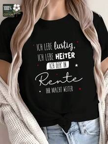 Comfortable And Fun Women's T-Shirt - German Retirement Gift - 黑色 - 查看 1