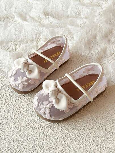 Girls' Shoes Bowknot Children's Shoes Toddler Infant Shoes Summer New Non-Slip Flat Loafers Breathable Floral Girls Casual Shoes Sweet Student Baby Crawling Shoes