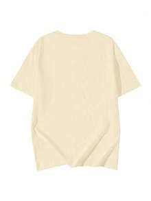 Camiseta de mujer 2026, cuello redondo, manga corta, estampada, corte holgado, estilo deportivo y casual, perfecta para verano, envío nacional. - Albaricoque - Ver 2