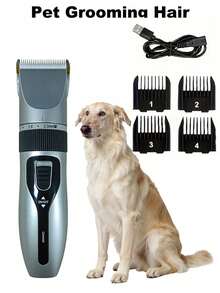 Cortadora de pelo profesional para mascotas, recortadora de pelo ajustable para perros/gatos | Recargable por USB, herramienta de aseo para mascotas silenciosa con 4 peines desmontables (1.5-4mm) y cepillo de limpieza - Cortadora con batería de polímero de litio ergonómica apta para todas las razas - Multicolor - Ver 16