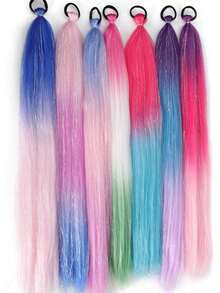 2 Buah Kawat Emas Gradien Warna 26 Inci Dapat Digunakan untuk Menganyam Kuncir Rambut, Kuncir Rambut dengan Bando, Ekstensi Kuncir Rambut, Cocok untuk Musim Wisuda, Pesta Mahasiswa, Piala Dunia dan Acara Lainnya, Cocok untuk Kuncir Rambut Wanita, Pesta - MultiWarna - View 6